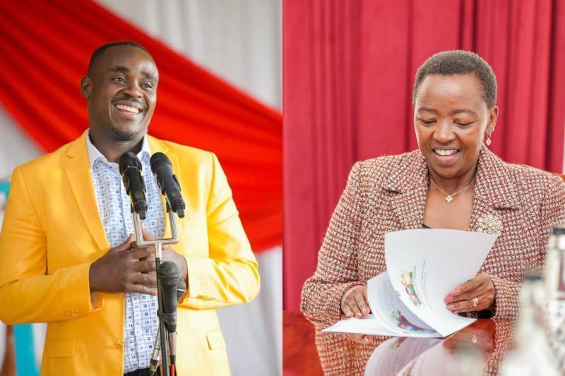 Collage photo of Cleophas Malala and Rachel Ruto.